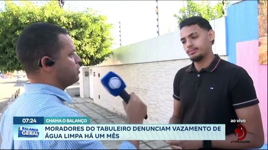 Moradores do Tabuleiro denunciam vazamento de água limpa há um mês